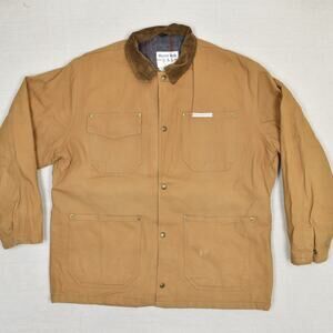 Master Made USA Men's Work Chore Jacket Blanket Lined Cotton Brown Size 48 Tall